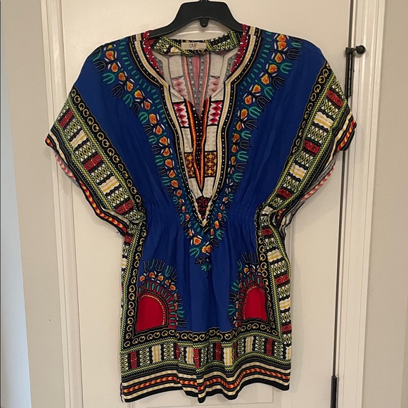 Nf Tops - Women’s Dashiki Blue Patterned Top